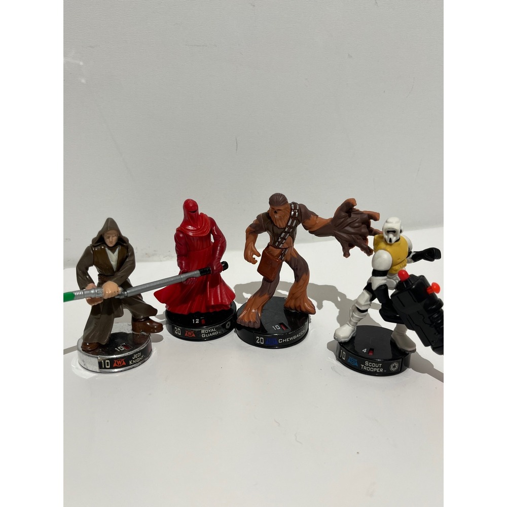 Star‎ Wars Attacktix Battle Figure Lot 2005 Hasbro Chewbacca Jedi Royal Guard Sc